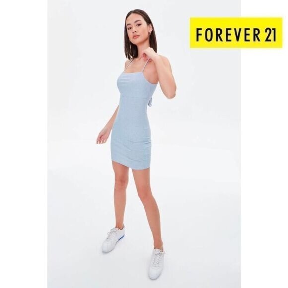 Forever 21 Women's Cut Out‎ Tie-Back Bodycon Knit Cami Dress - Picture 3 of 8